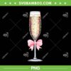 Champagne Coquette Bow PNG, Happy New Years 2026 PNG