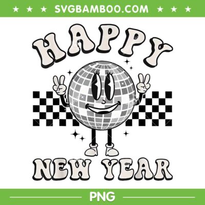 Checkered Happy New Year 2026 PNG, Disco Ball New Year 2026 PNG Checkered Happy New Year 2026 PNG, Disco Ball New Year 2026 PNG