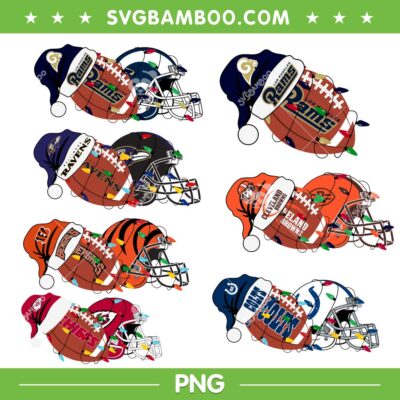 Christmas NFL Football Teams Helmet PNG Bundle, Chiefs Bengals Colts Rams Xmas Helmet PNG Bundle Christmas NFL Football Teams Helmet PNG Bundle, Chiefs Bengals Colts Rams Xmas Helmet PNG Bundle