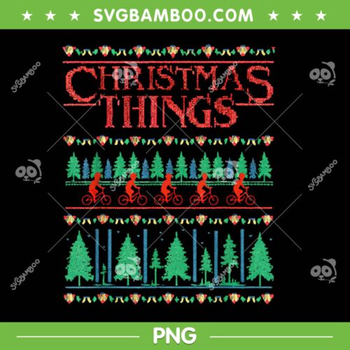 Christmas Things Ugly Christmas PNG, Vintage Stranger things ss5 Xmas PNG