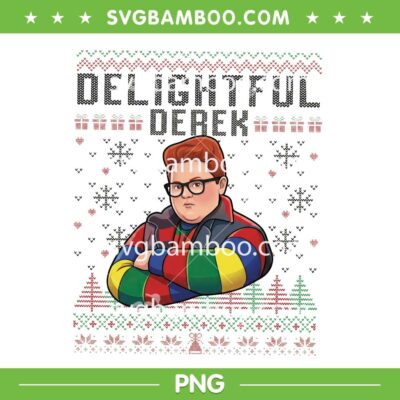 Delightful Derek Christmas PNG, Funny Stranger Things Derek PNG