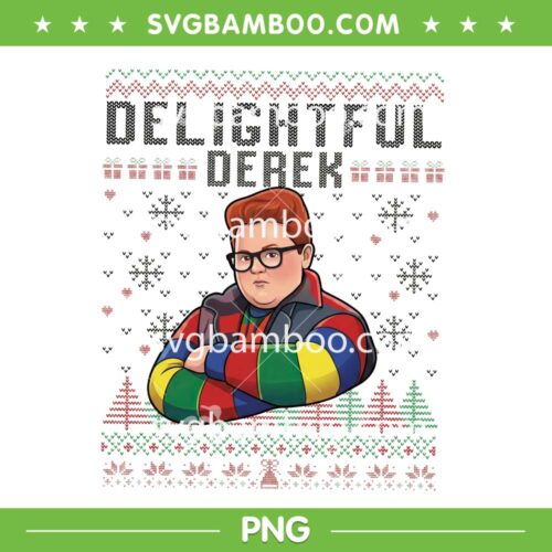 Delightful Derek Christmas PNG, Funny Stranger Things Derek PNG
