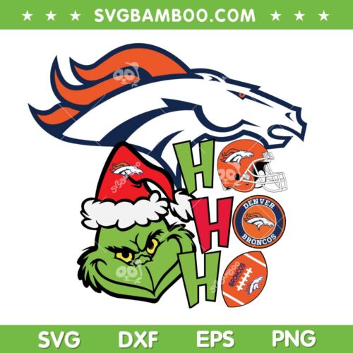 Grinch Hohoho Denver Broncos SVG, Broncos Football Merry Christmas SVG PNG