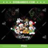 Disney Mickey and Friends Holiday Fireworks PNG, Disney Christmas Family Trip PNG