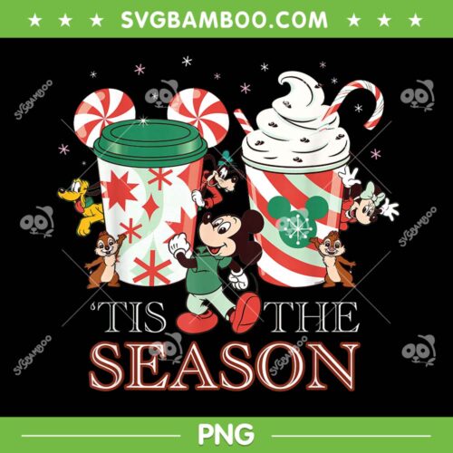 Mickey Friends Tis The Season PNG, Disney Mickey and Friends Christmas Coffee PNG