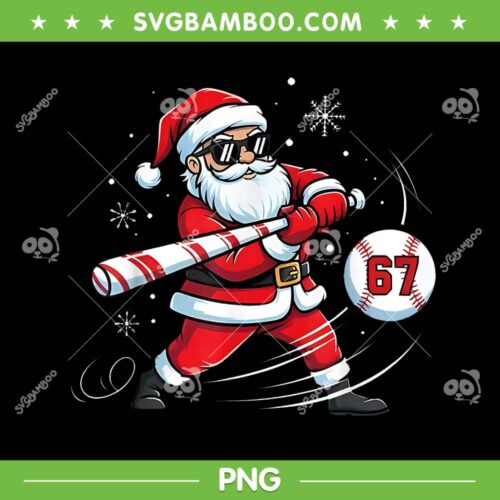 Funny Baseball Santa 67 PNG, Santa Softball Christmas Pajamas PNG