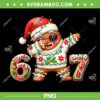 Gingerbread Dabbing 67 PNG, Six Seven Ice Cream Drip PNG