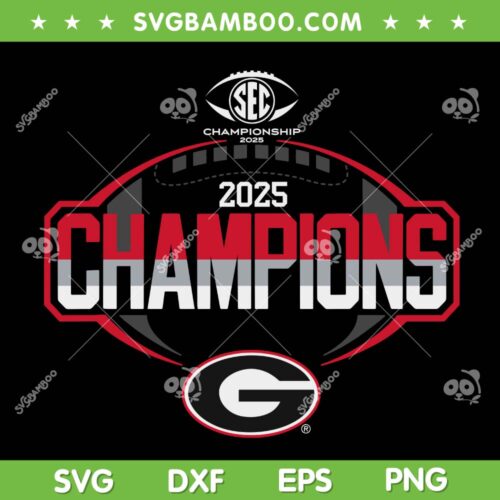 Georgia Bulldogs SEC Champions 2025 SVG, SEC Football Championship SVG PNG