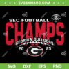 Georgia SEC Football Champions SVG PNG, Bulldogs Champs 2025 2026 SVG