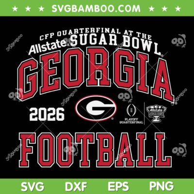 Georgia Bulldogs Sugar Bowl 2026 SVG, SEC Champions CFP Quarterfinal 2025-2026 SVG PNG