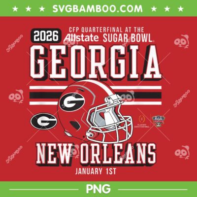 Georgia Bulldogs Sugar Bowl 2025-2026 PNG, CFP Quarterfinal Bulldogs Football PNG