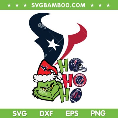 Houston Texans Grinch Ho Ho Ho SVG, Funny Grinch NFL Merry Xmas 2025 SVG PNG