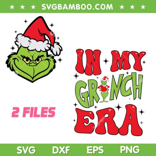 In my Grinch Era SVG, Funny Grinch Face SVG PNG, Taylor Swift Christmas PNG