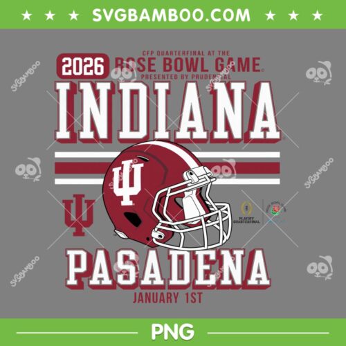Indiana Hoosiers Rose Bowl 2025-2026 PNG, CFP Quarterfinal Indiana Hoosiers PNG