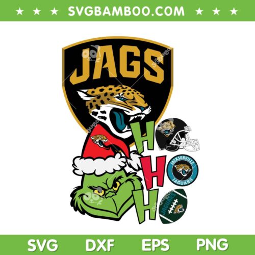 Jacksonville Jaguars Grinch HoHoHo SVG, Jaguars Football Grinch Xmas SVG PNG