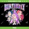 Huntrix Birthday Girl Adorable Chibi PNG, Kpop Demon Hunters Huntrix Happy Birthday PNG