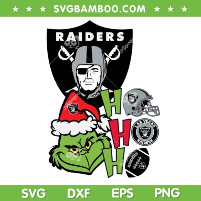 Las Vegas Raiders Grinch HoHoHo SVG, NFL Football Grinch Bundle SVG
