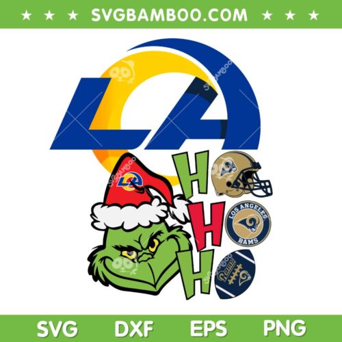 Grinch Ho Ho Ho Los Angeles Rams SVG, Grinch Rams NFL Football Xmas SVG PNG