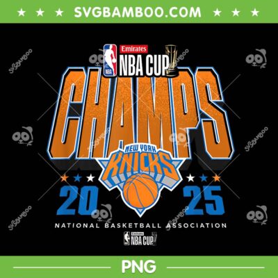 New York Knicks NBA Cup Champions PNG, NBA Emirates Cup 2025 Champs PNG