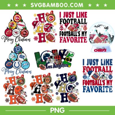NFL Teams Hohoho Bundle PNG, Chiefs Merry Christmas PNG, Bengals Colts Ho ho ho Xmas PNG