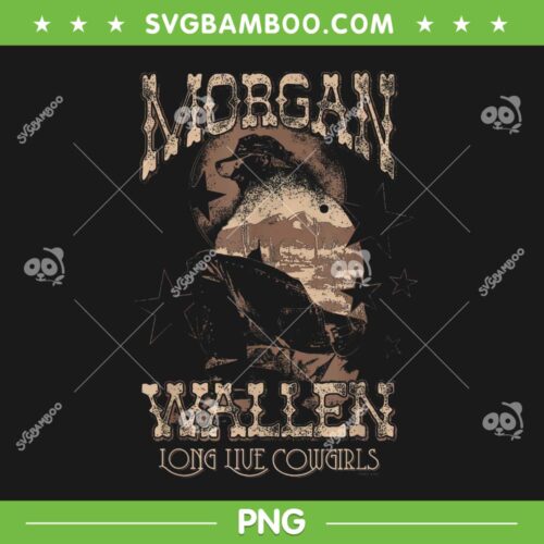 Morgan Wallen Long Live Cowgirls PNG, Retro Morgan Wallen Western Album PNG