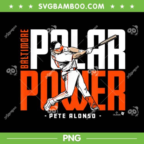 Pete Alonso Polar Power PNG, Baltimore Baseball Polar Bear PNG