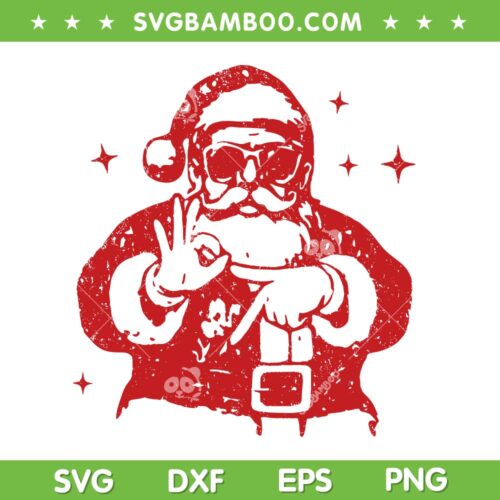 Retro Santa Six Seven SVG, Santa 67 Hands Sign SVG PNG
