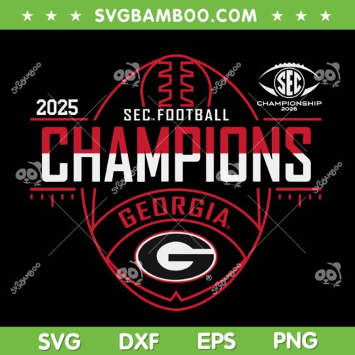 Georgia SEC Champions 2025 2026 SVG, SEC Football Championship Bulldogs SVG