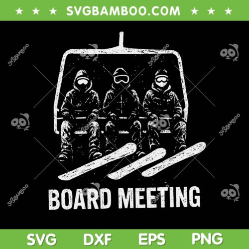 Snowboard Board Meeting SVG, Ski Lift Skier Winter Sports SVG PNG