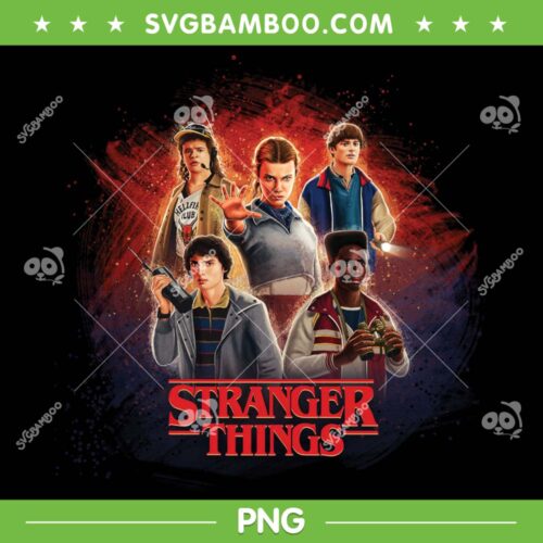 Stranger Things Ss5 Main Characters PNG, Eleven Will Mike Dustin Lucas Group PNG