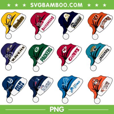 NFL Christmas Hat Bundle PNG, NFL Teams Xmas Hat PNG Bundle NFL Christmas Hat Bundle PNG, NFL Teams Xmas Hat PNG Bundle