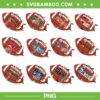 Rugby Ball NFl Teams Xmas Lights PNG Bundle, NFl Football Teams Christmas Bundle PNG