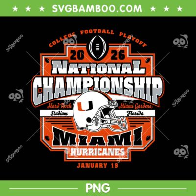 Miami Hurricanes CFP Champions 2026 PNG, National Championship Miami Hurricanes PNG