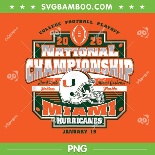 Miami Hurricanes National Championship 2026 PNG, CFP Champs Miami Hurricanes PNG