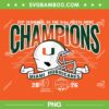 Miami Hurricanes Fiesta Bowl Champs PNG, 2026 CFP Semifinal Miami Hurricanes PNG
