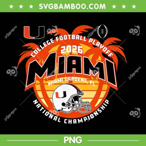 Miami Hurricanes National Championship PNG, Miami Football CFP 2026 Champs PNG
