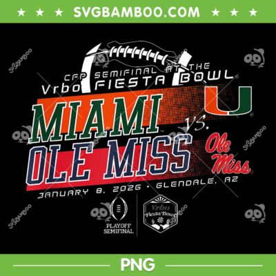 Miami Hurricanes vs Ole Miss 2026 PNG, Rebels Fiesta Bowl 2026 CFP Semifinal PNG Miami Hurricanes vs Ole Miss 2026 PNG, Rebels Fiesta Bowl 2026 CFP Semifinal PNG