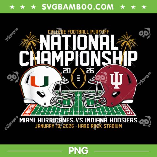 Miami vs Indiana 2026 PNG, CFP National Championship 2026 Helmets PNG