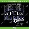 Ole Miss Sugar Bowl Champs 2026 PNG, Mississippi Ole Miss Champs PNG