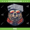 Retro Bear with Cheese Grater PNG, Chicago Bears Hat and Sunglasses Sunset Art PNG Retro Bear with Cheese Grater PNG, Chicago Bears Hat and Sunglasses Sunset Art PNG