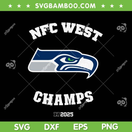 Seahawks NFC West Champs SVG PNG, Seattle Seahawks NFL Championship 2025 SVG