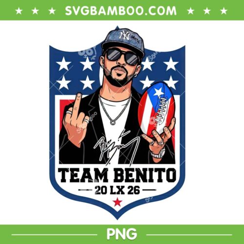 Team Benito Super Bowl LX PNG, Bad Bunny NFL Super Bowl 2026 PNG