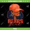 Bears Girl PNG, Black Women Chicago Bears Lover PNG