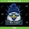 Seahawks Mascot with Sunglasses PNG, Cool Seahawk Super Bowl PNG