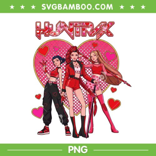 Huntrix Valentines Day 2026 PNG, Rumi Mira Zoey Heart Love PNG
