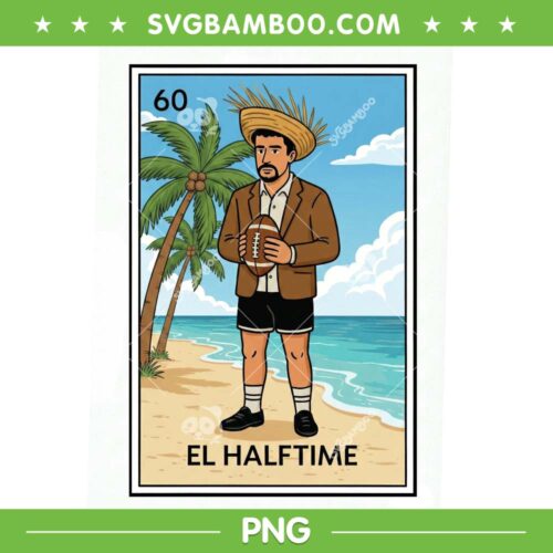 Bad Bunny Super bowl Card PNG, Benito Bowl 2026 PNG