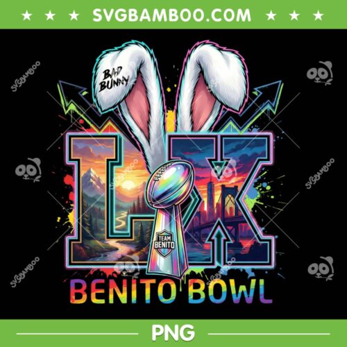 Benito Bowl LX Art PNG, Bad Bunny Super Bowl 2026 Art PNG
