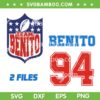 Team Benito SVG PNG, Benito 94 Big Number SVG, Benito Super Bowl LX