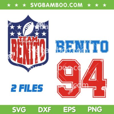 Team Benito SVG PNG, Benito 94 Big Number SVG, Benito Super Bowl LX