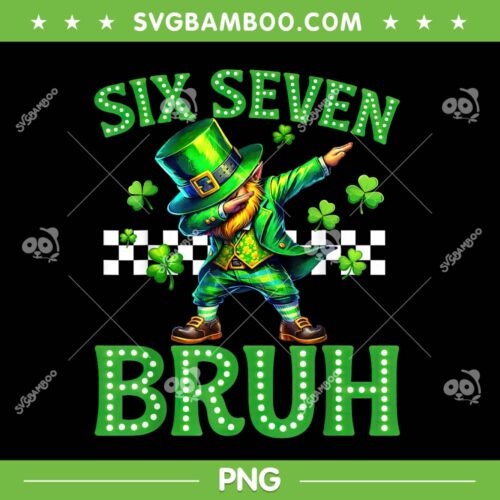 Leprechaun Dab Six Seven Bruh PNG, Retro Boys st Patricks Day 67 PNG